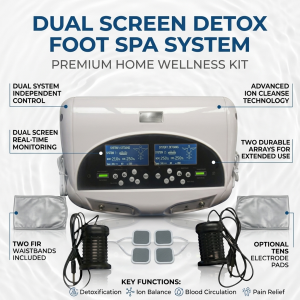 Dual Screen Ion Detox Foot Spa With TENS Massager For Body Relax